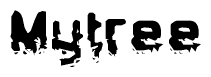 The image contains the word Mytree in a stylized font with a static looking effect at the bottom of the words