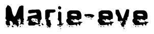 The image contains the word Marie-eve in a stylized font with a static looking effect at the bottom of the words