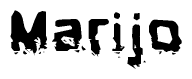 The image contains the word Marijo in a stylized font with a static looking effect at the bottom of the words