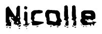 The image contains the word Nicolle in a stylized font with a static looking effect at the bottom of the words