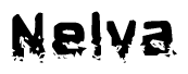 The image contains the word Nelva in a stylized font with a static looking effect at the bottom of the words