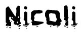 The image contains the word Nicoli in a stylized font with a static looking effect at the bottom of the words