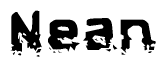 The image contains the word Nean in a stylized font with a static looking effect at the bottom of the words