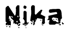 The image contains the word Nika in a stylized font with a static looking effect at the bottom of the words