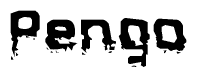 The image contains the word Pengo in a stylized font with a static looking effect at the bottom of the words
