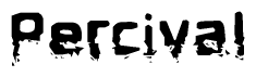 The image contains the word Percival in a stylized font with a static looking effect at the bottom of the words