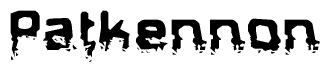The image contains the word Patkennon in a stylized font with a static looking effect at the bottom of the words