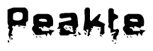The image contains the word Peakte in a stylized font with a static looking effect at the bottom of the words