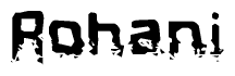 The image contains the word Rohani in a stylized font with a static looking effect at the bottom of the words
