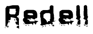 The image contains the word Redell in a stylized font with a static looking effect at the bottom of the words