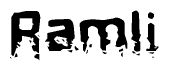 The image contains the word Ramli in a stylized font with a static looking effect at the bottom of the words