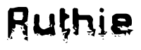 The image contains the word Ruthie in a stylized font with a static looking effect at the bottom of the words