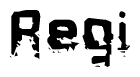 The image contains the word Regi in a stylized font with a static looking effect at the bottom of the words