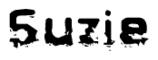 The image contains the word Suzie in a stylized font with a static looking effect at the bottom of the words