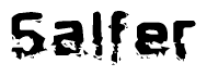 The image contains the word Salfer in a stylized font with a static looking effect at the bottom of the words