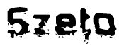 The image contains the word Szeto in a stylized font with a static looking effect at the bottom of the words