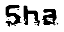 The image contains the word Sha in a stylized font with a static looking effect at the bottom of the words