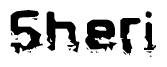 The image contains the word Sheri in a stylized font with a static looking effect at the bottom of the words
