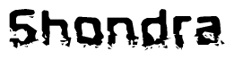 The image contains the word Shondra in a stylized font with a static looking effect at the bottom of the words