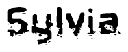 The image contains the word Sylvia in a stylized font with a static looking effect at the bottom of the words