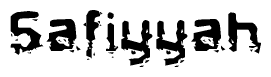 The image contains the word Safiyyah in a stylized font with a static looking effect at the bottom of the words