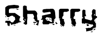 The image contains the word Sharry in a stylized font with a static looking effect at the bottom of the words