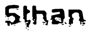 The image contains the word Sthan in a stylized font with a static looking effect at the bottom of the words