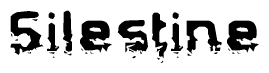 The image contains the word Silestine in a stylized font with a static looking effect at the bottom of the words