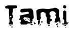 The image contains the word Tami in a stylized font with a static looking effect at the bottom of the words