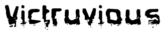 The image contains the word Victruvious in a stylized font with a static looking effect at the bottom of the words