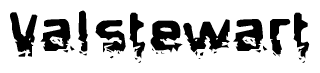 The image contains the word Valstewart in a stylized font with a static looking effect at the bottom of the words