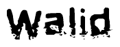 The image contains the word Walid in a stylized font with a static looking effect at the bottom of the words