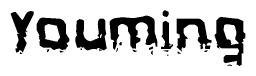 The image contains the word Youming in a stylized font with a static looking effect at the bottom of the words