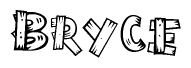 The clipart image shows the name Bryce stylized to look as if it has been constructed out of wooden planks or logs. Each letter is designed to resemble pieces of wood.