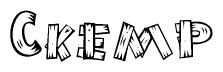 The clipart image shows the name Ckemp stylized to look as if it has been constructed out of wooden planks or logs. Each letter is designed to resemble pieces of wood.