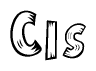 The image contains the name Cis written in a decorative, stylized font with a hand-drawn appearance. The lines are made up of what appears to be planks of wood, which are nailed together