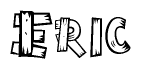The clipart image shows the name Eric stylized to look like it is constructed out of separate wooden planks or boards, with each letter having wood grain and plank-like details.