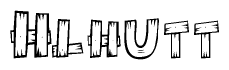 The clipart image shows the name Hlhutt stylized to look like it is constructed out of separate wooden planks or boards, with each letter having wood grain and plank-like details.