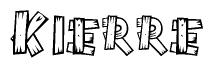 The clipart image shows the name Kierre stylized to look like it is constructed out of separate wooden planks or boards, with each letter having wood grain and plank-like details.