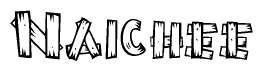 The clipart image shows the name Naichee stylized to look like it is constructed out of separate wooden planks or boards, with each letter having wood grain and plank-like details.