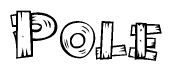 The clipart image shows the name Pole stylized to look like it is constructed out of separate wooden planks or boards, with each letter having wood grain and plank-like details.