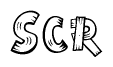 The clipart image shows the name Scr stylized to look like it is constructed out of separate wooden planks or boards, with each letter having wood grain and plank-like details.