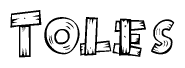 The clipart image shows the name Toles stylized to look like it is constructed out of separate wooden planks or boards, with each letter having wood grain and plank-like details.