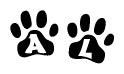 Animal Paw Prints with Al Lettering