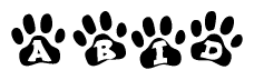 Animal Paw Prints with Abid Lettering