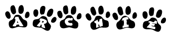 Animal Paw Prints Spelling Archie