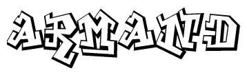 The clipart image depicts the word Armand in a style reminiscent of graffiti. The letters are drawn in a bold, block-like script with sharp angles and a three-dimensional appearance.