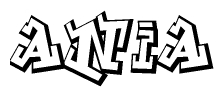 The clipart image features a stylized text in a graffiti font that reads Ania.