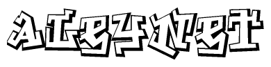 The clipart image features a stylized text in a graffiti font that reads Aleynet.