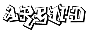 The clipart image features a stylized text in a graffiti font that reads Arend.